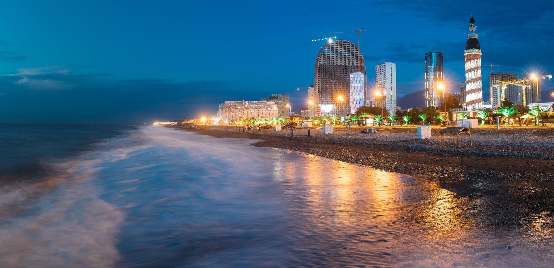  Batumi beach in the evening